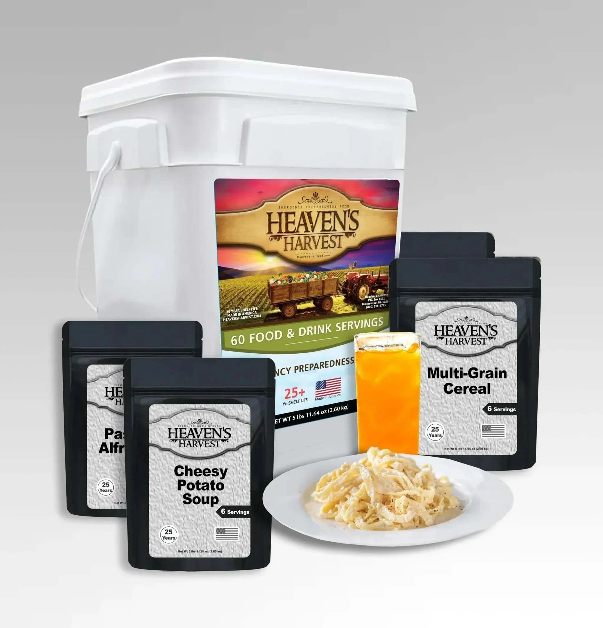 Heaven's Harvest Emergency and Survival Food One Week Kit for Emergency and Survival Food Emergency Food Kit - One Week Compact Survival Food & Drink Pack