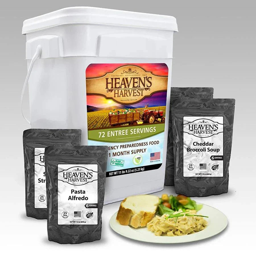 Heaven's Harvest 12 Month Combo Kit with 36 buckets of long-lasting emergency food supplies