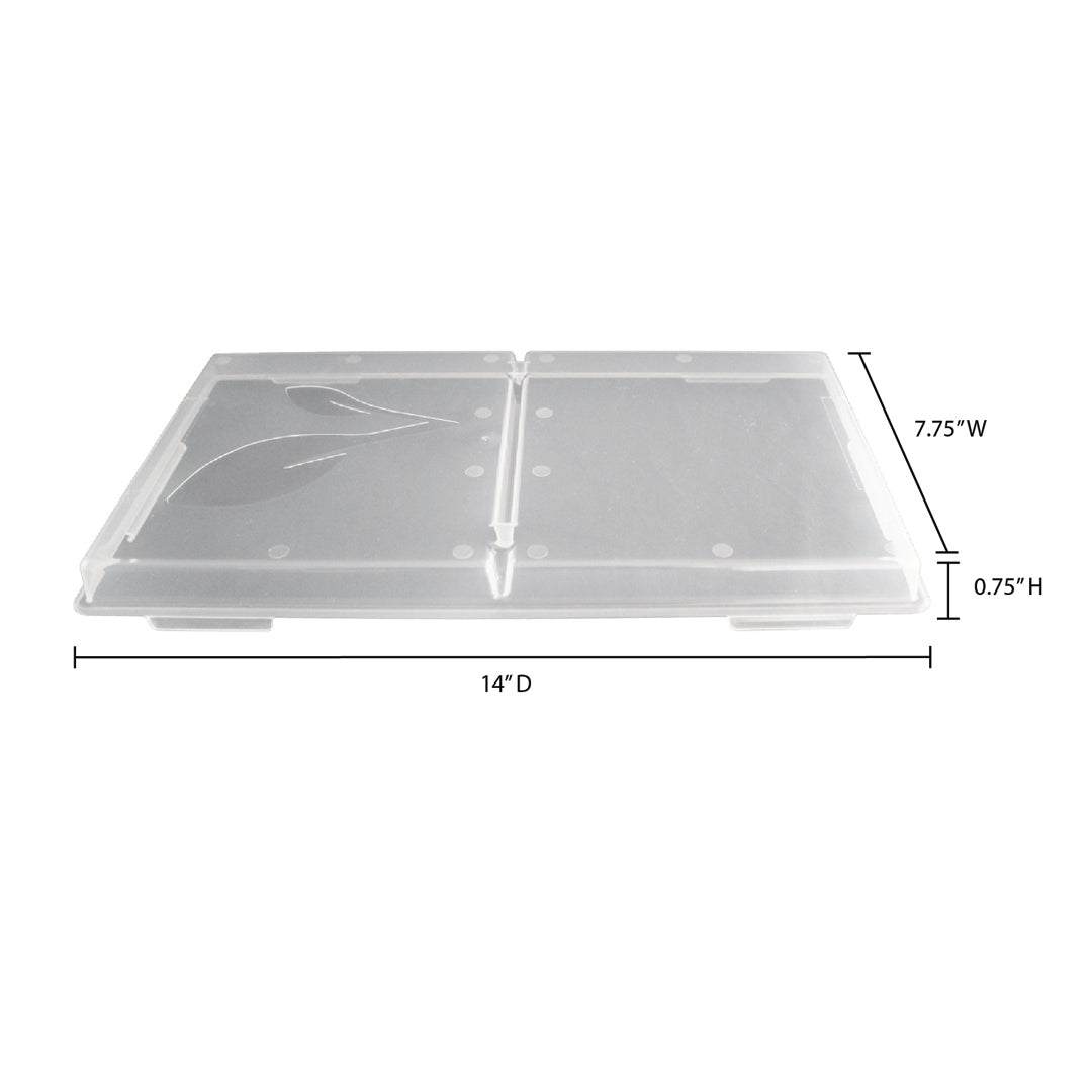 Set of 4 small snap-on tray lids for Harvest Right freeze dryer trays, designed for secure sealing and space-saving storage.