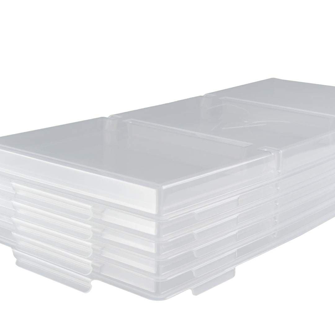 Set of 5 medium tray lids for freeze dryer trays, snap-on, space-saving, non-stick design