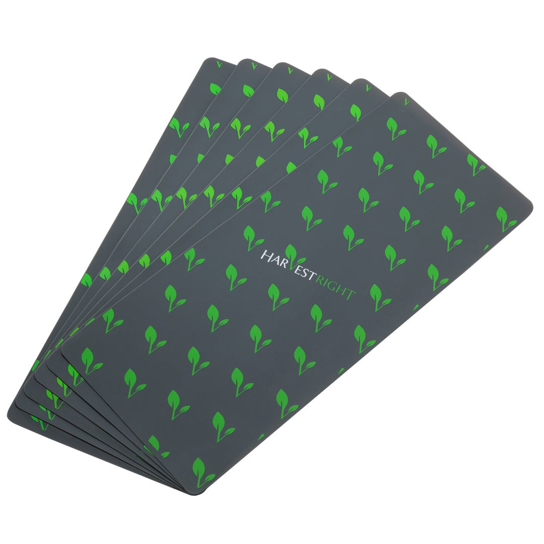 Set of 6 large heat resistant silicone mats for freeze dryer trays, dishwasher safe and reusable alternative to parchment paper