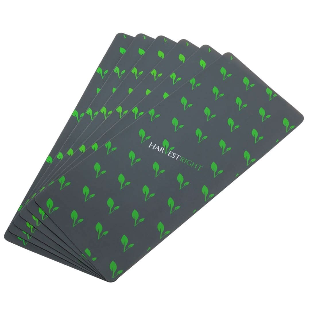 Set of six large heat-resistant silicone mats for freeze dryer trays