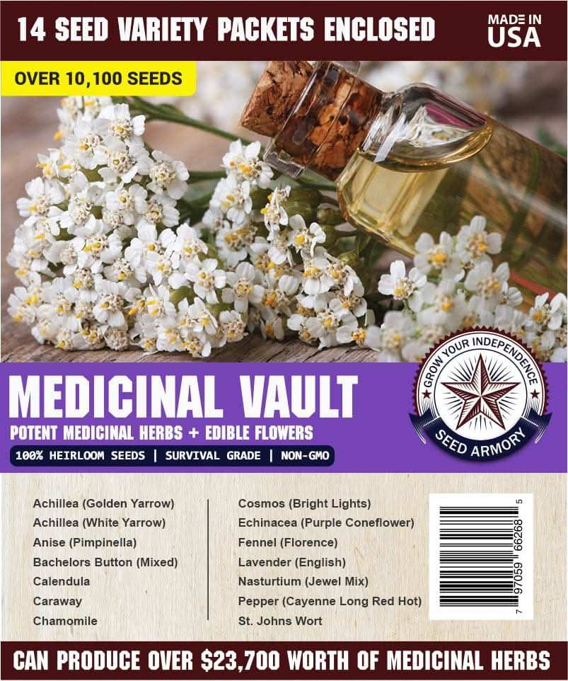 Seed Armory Herb Seeds Medicinal Survival Seed Vault - 14 Varieties Medicinal Survival Seed Vault - 14 Varieties | Seed Armory