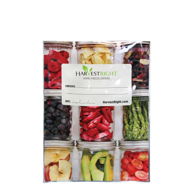 50-pack 8x12 inch resealable food-grade Mylar bags with clear exterior and foil barrier for long-term storage