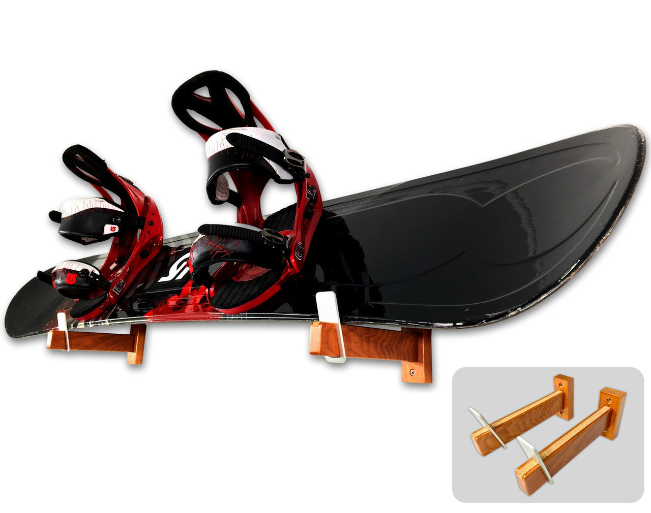 Solid Oak Snowboard Display | Minimalist Wood Rack | Holds 20 lbs