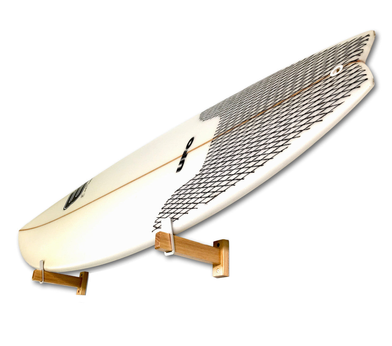 Solid Oak Surfboard Display | Minimalist Wood Rack | Holds 20 lbs