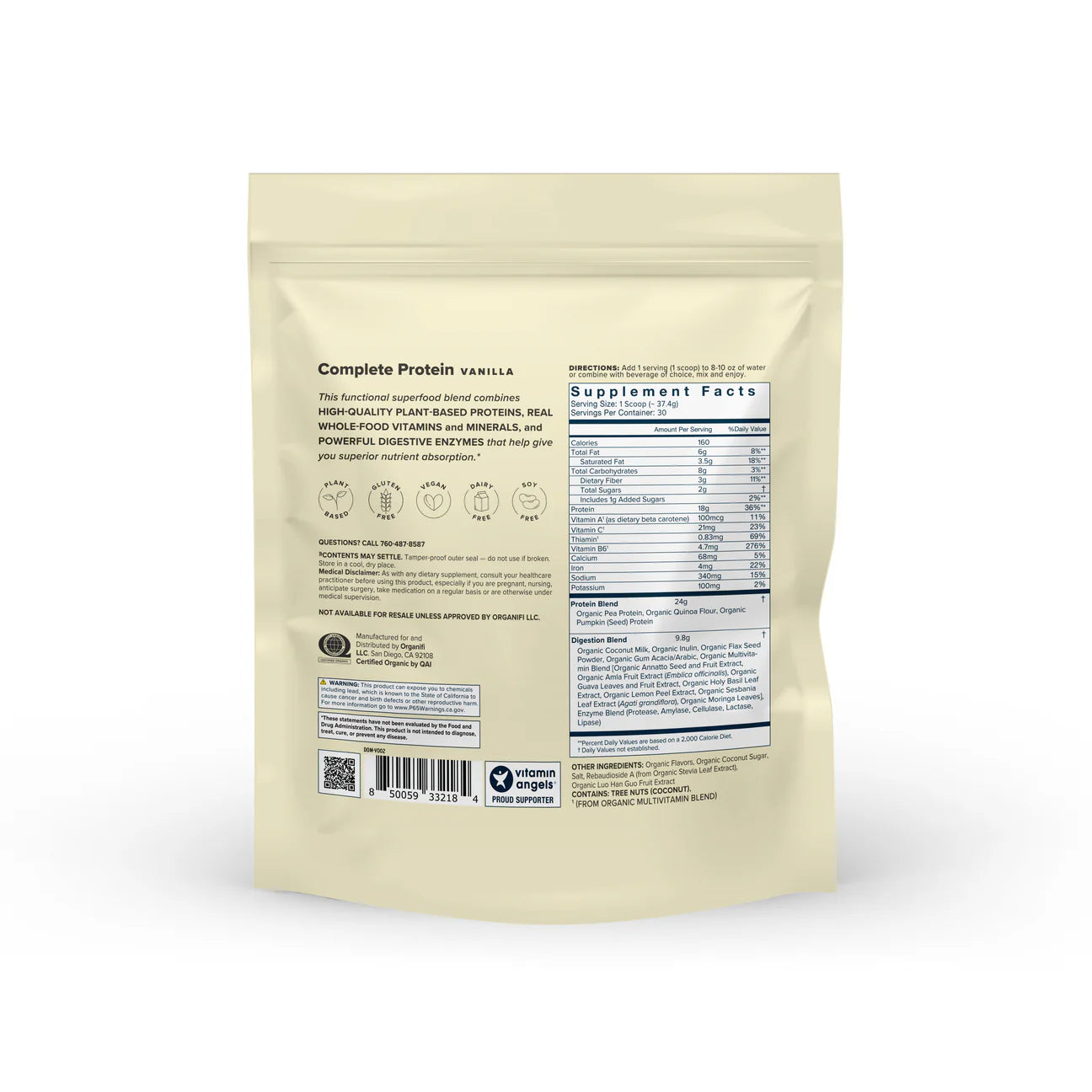 Organifi Complete Vanilla Protein - 1 Pouch