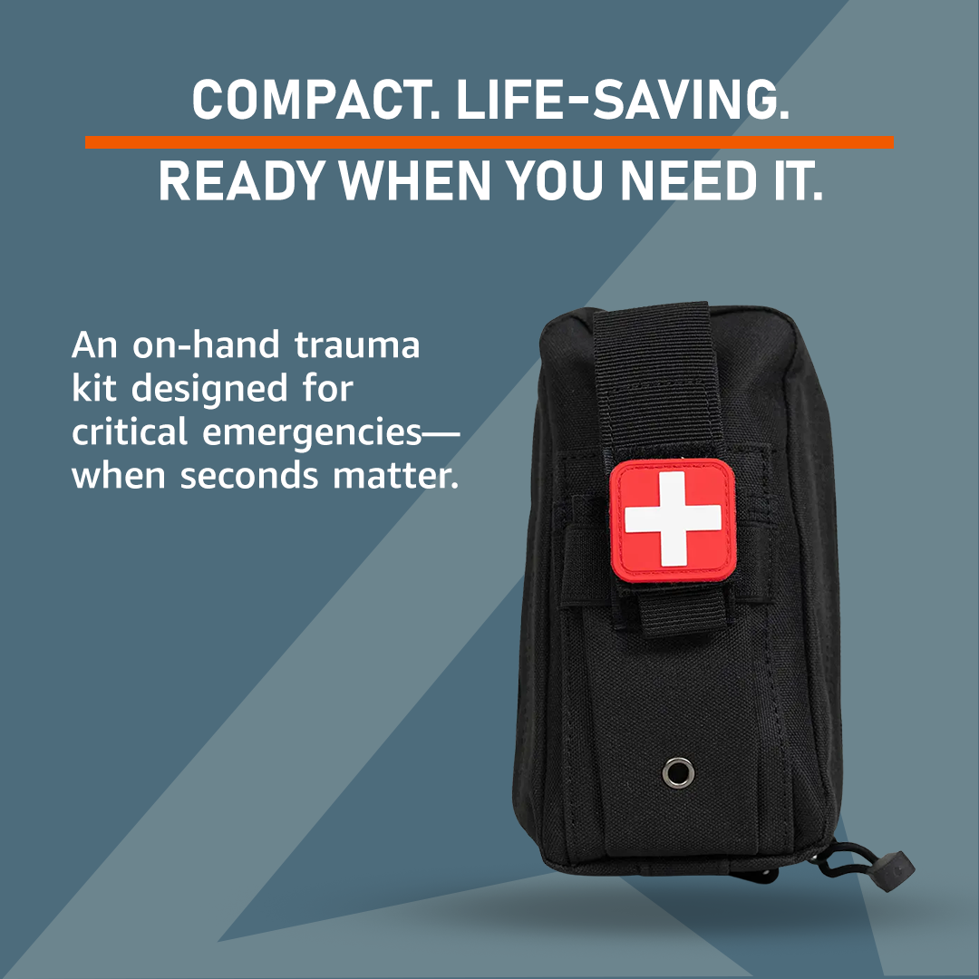 Compact On-Hand First Aid Kit for emergency bleeding, burns, and lacerations treatment