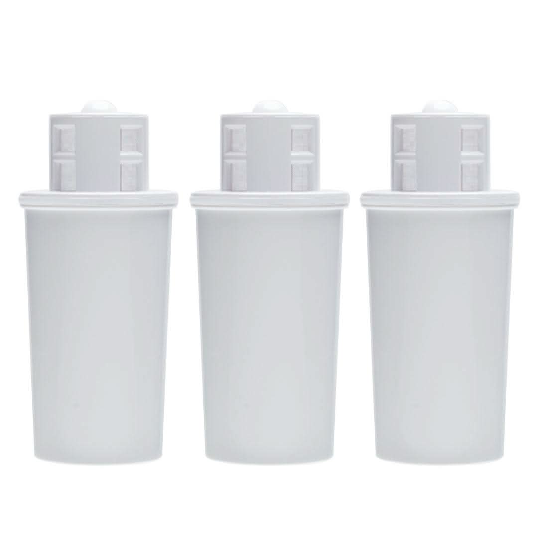 Three Harvest Right oil filter cartridges for vacuum pump oil filtration and maintenance