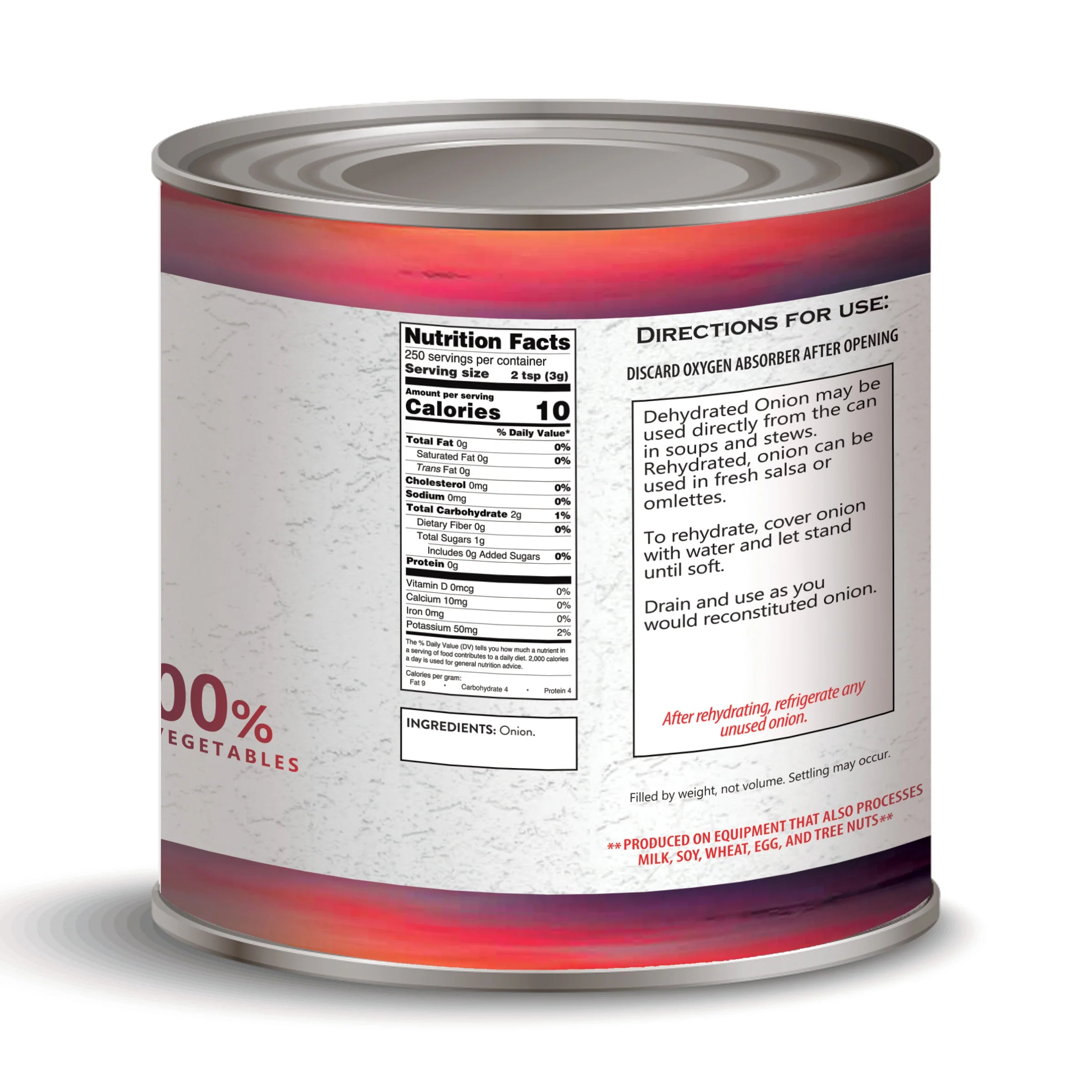 Dehydrated Chopped Onions, #10 Can