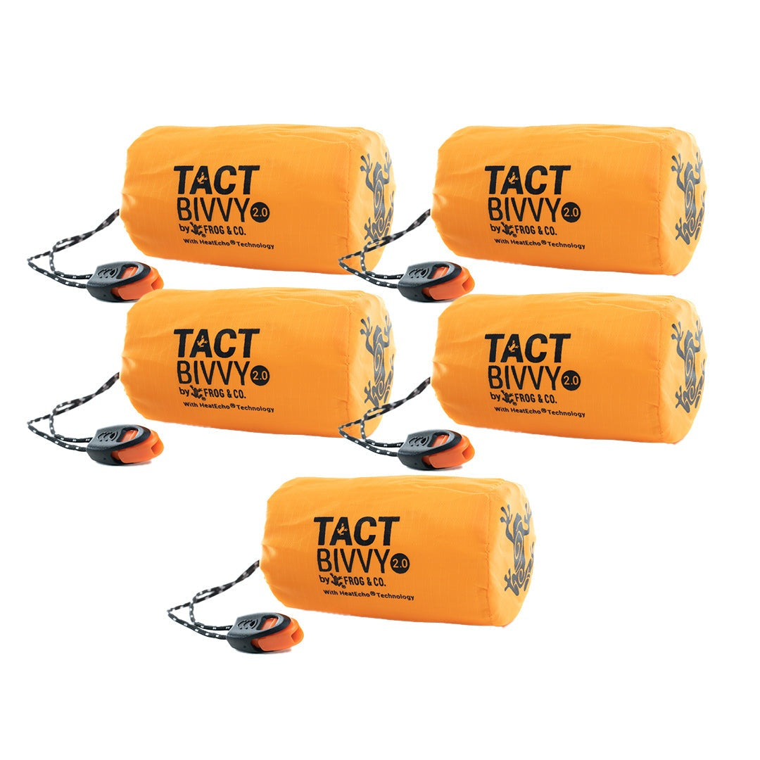Tact Bivvy® 2.0 ultralight waterproof emergency sleeping bag with HeatEcho™ thermal insulation compactly folded