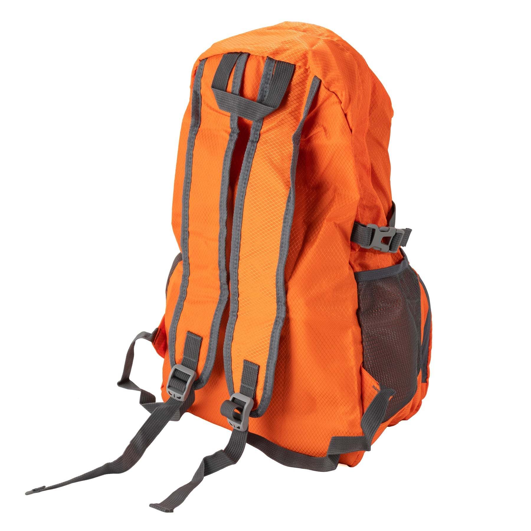 Compact water-resistant Pocket Backpack folding into a small carry pouch for easy storage and outdoor use