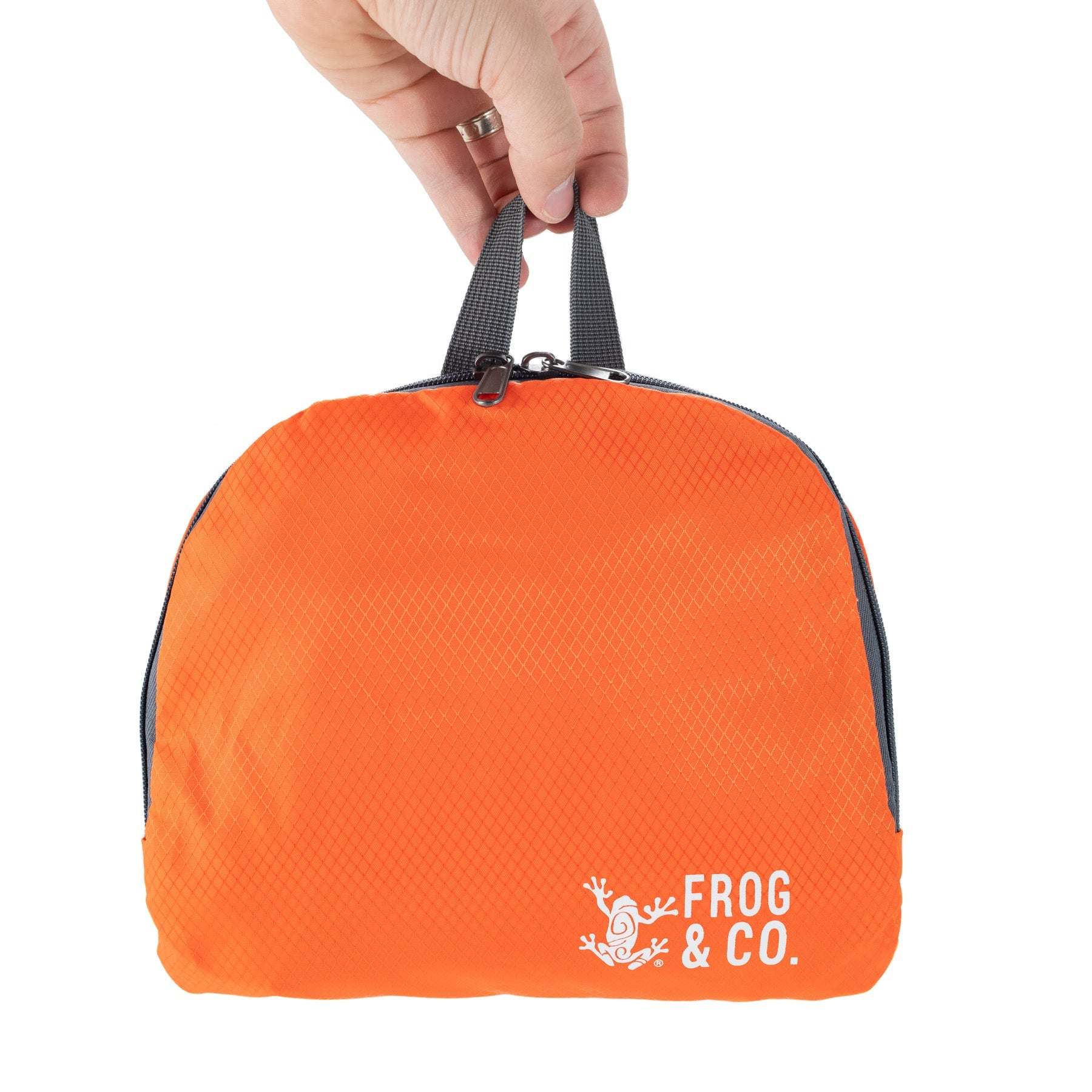 Compact foldable Pocket Backpack made of water-resistant nylon with heavy-duty zippers, ideal for outdoor adventures.
