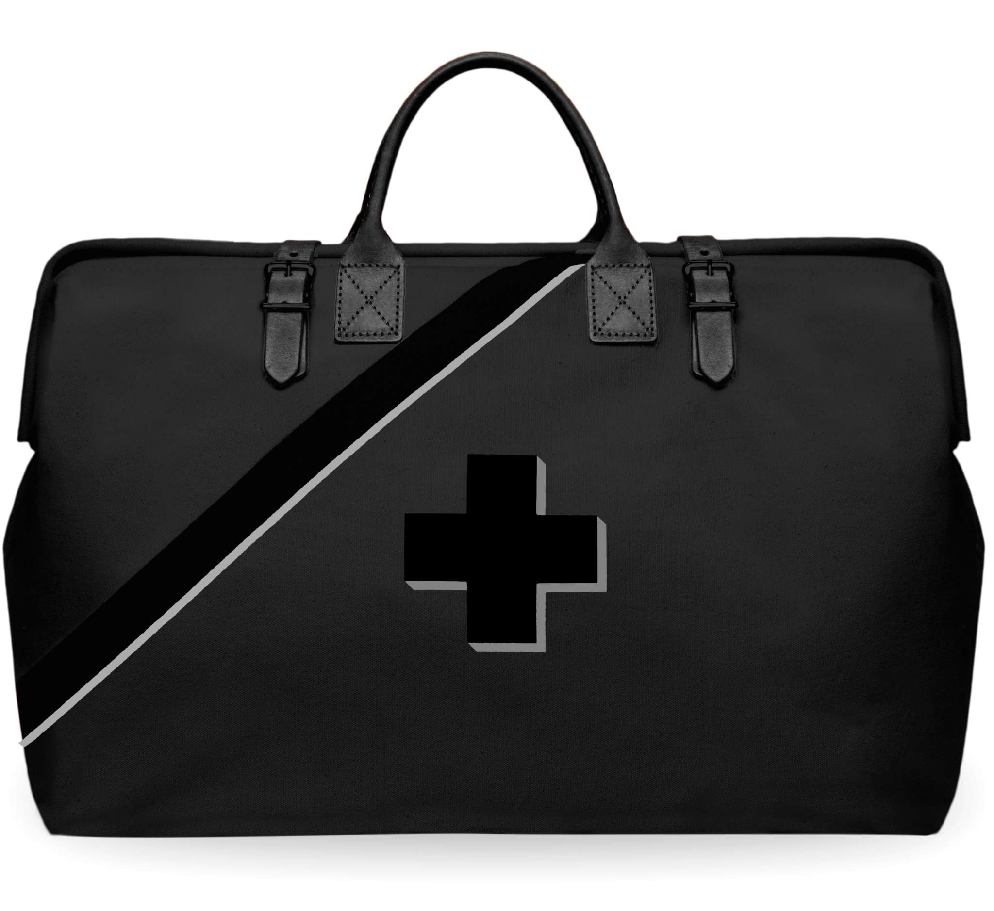 Preppi 2-Person Emergency Kit durable water-resistant survival bag with emergency supplies and reflective artwork in jet black