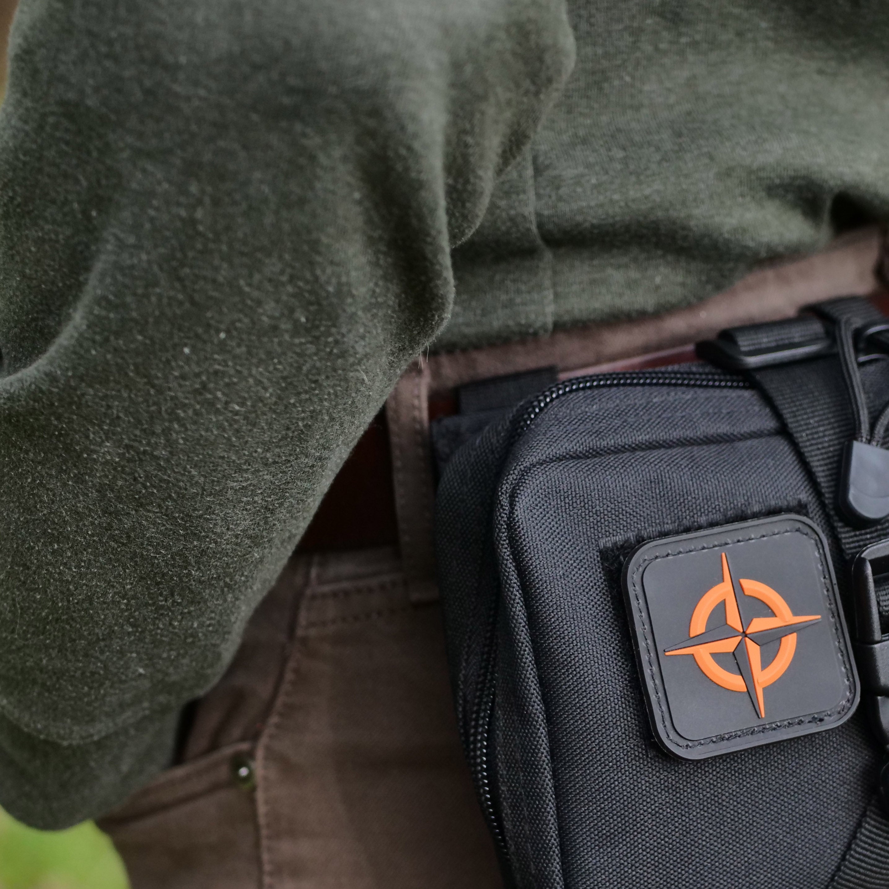 Survival Compass Patch: Orange