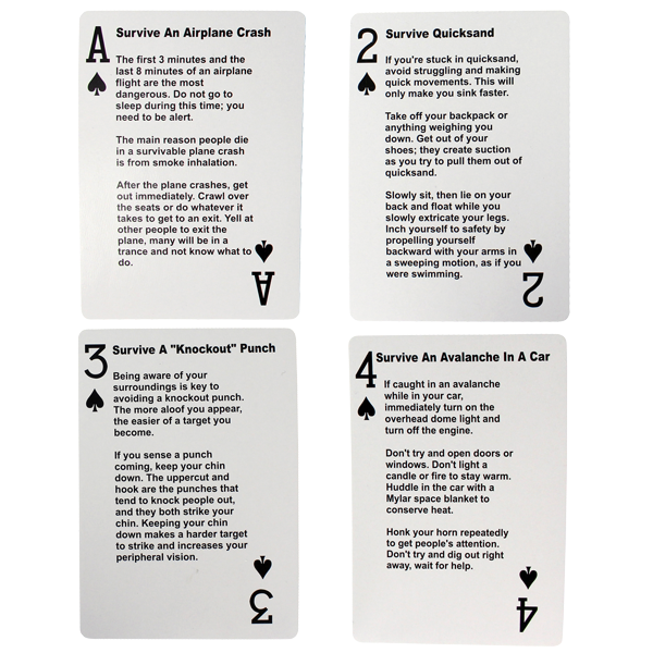 Survival Tips Playing Cards