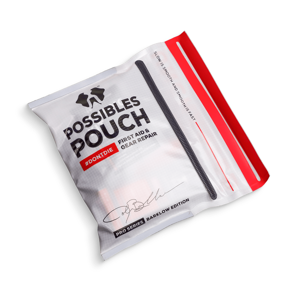 Possibles Pouch lightweight emergency survival kit with medical supplies and fire-starting tools