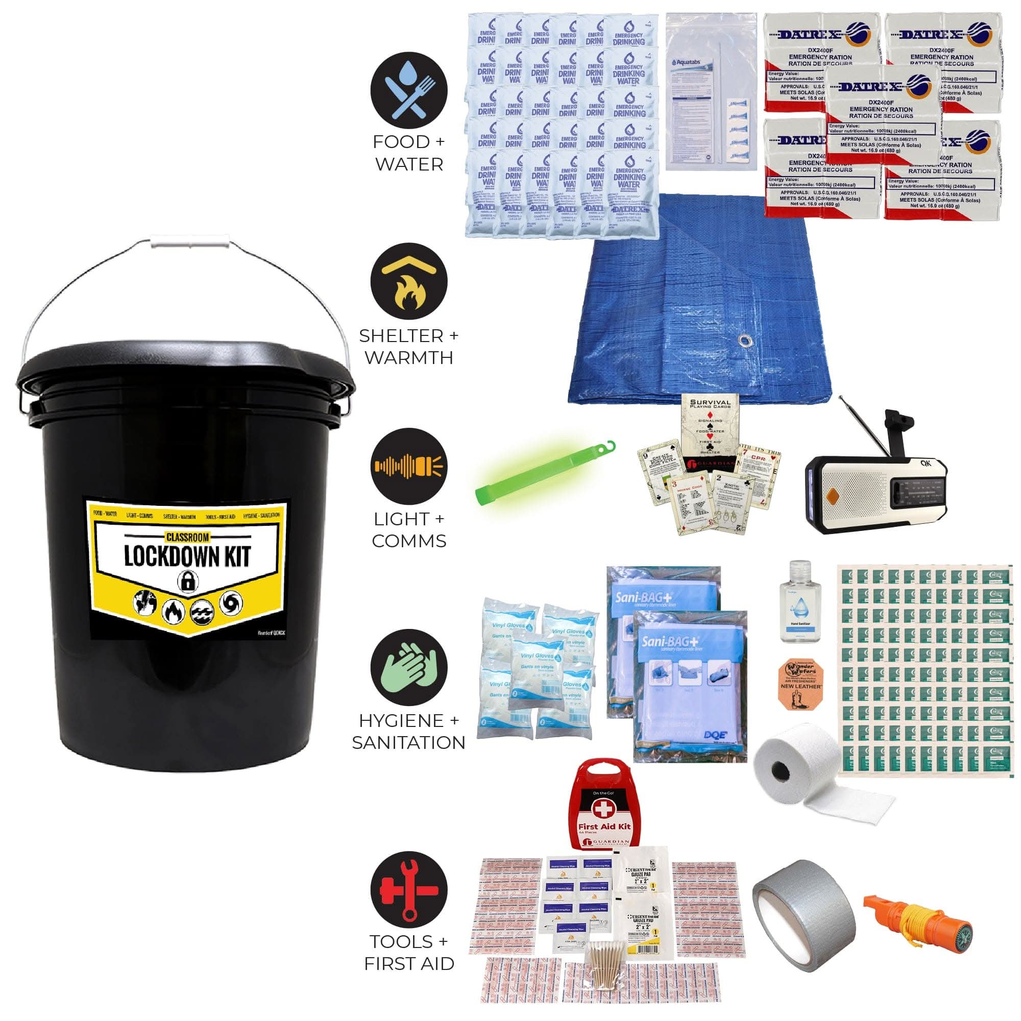 quakekits.com Specialized Kits Deluxe Emergency Classroom Lockdown Kit Deluxe Emergency Classroom Lockdown Kit