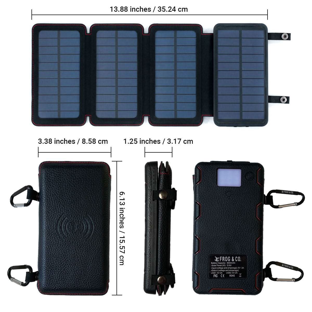 Survival Frog ENERGY & POWER QuadraPro Solar Power Bank QuadraPro Solar Power Bank | Portable Solar Charger with 8,000mAh Capacity