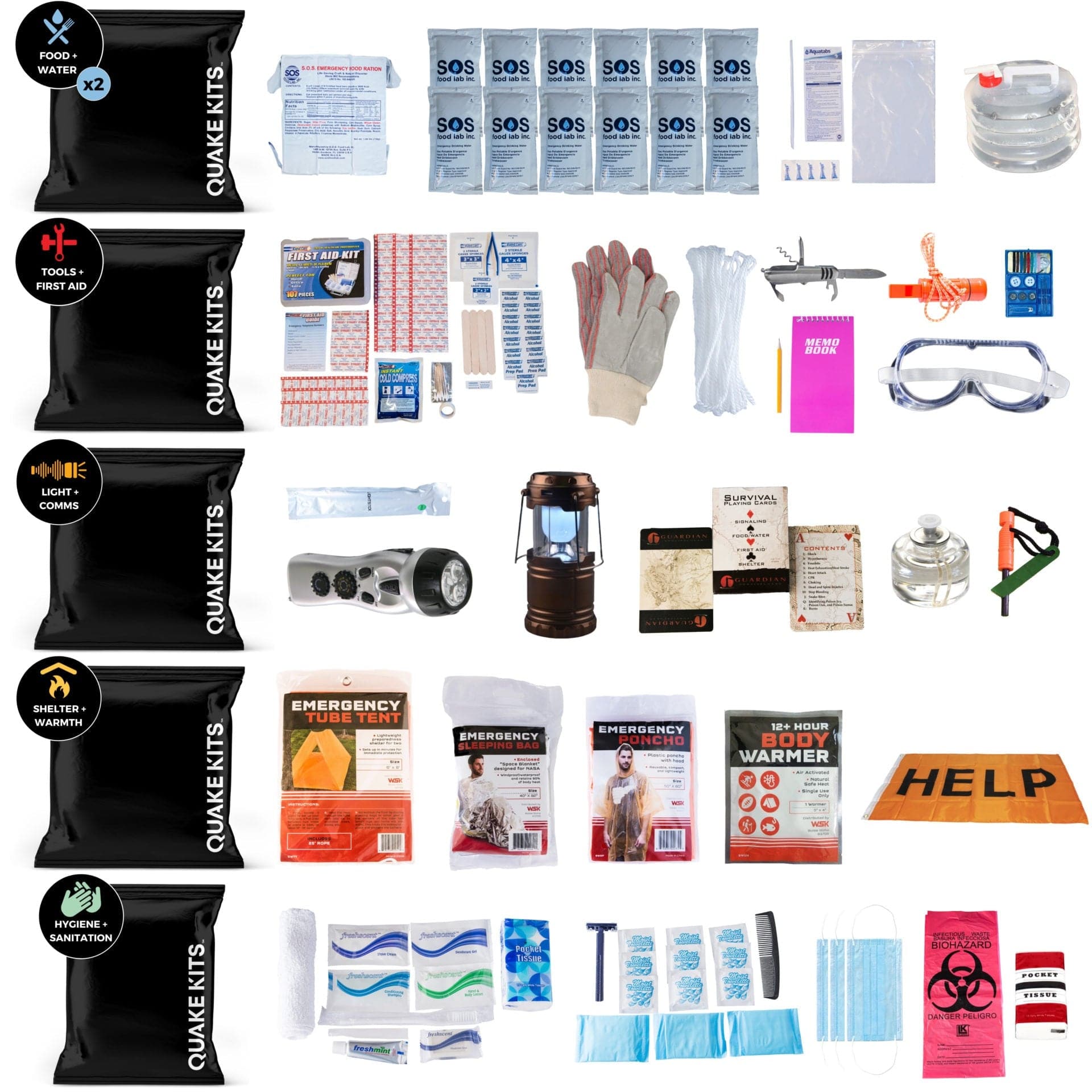 quakekits.com Specialized Kits The QK Hurricane Kit - Up to 2 Person Extreme Weather Survival Kit The QK Hurricane Kit - Up to 2 Person Extreme Weather Survival Kit