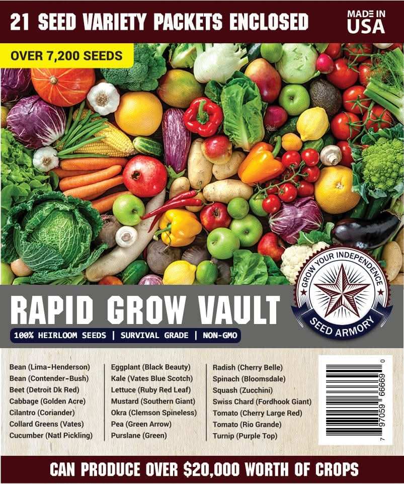 Seed Armory Survival Vaults Rapid Grow Heirloom Seed Vault - 21 Varieties Rapid Grow Heirloom Seed Vault - 21 Varieties | Seed Armory