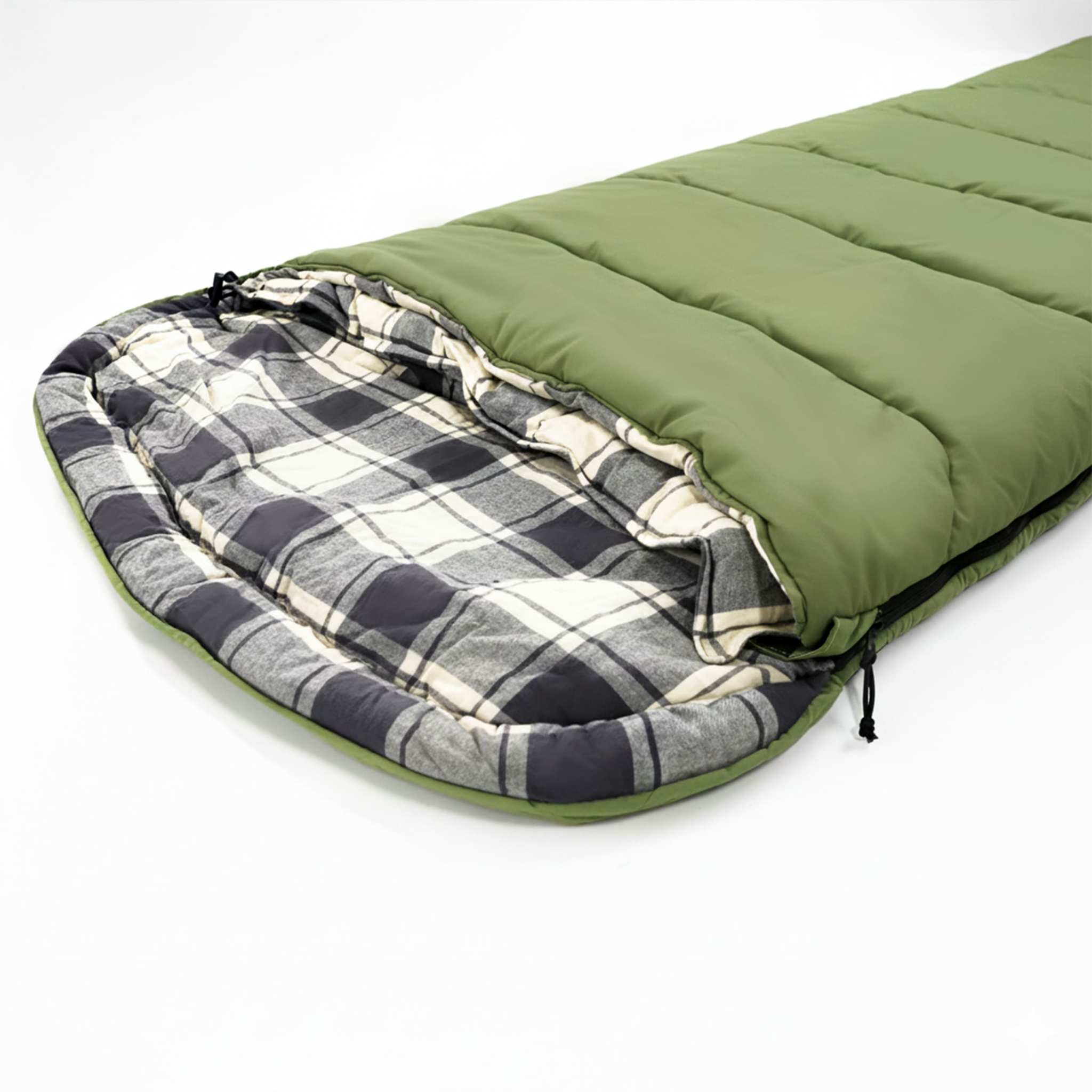 Slumbernest™ Sleeping bag with durable rip-resistant shell and soft flannel lining for outdoor camping
