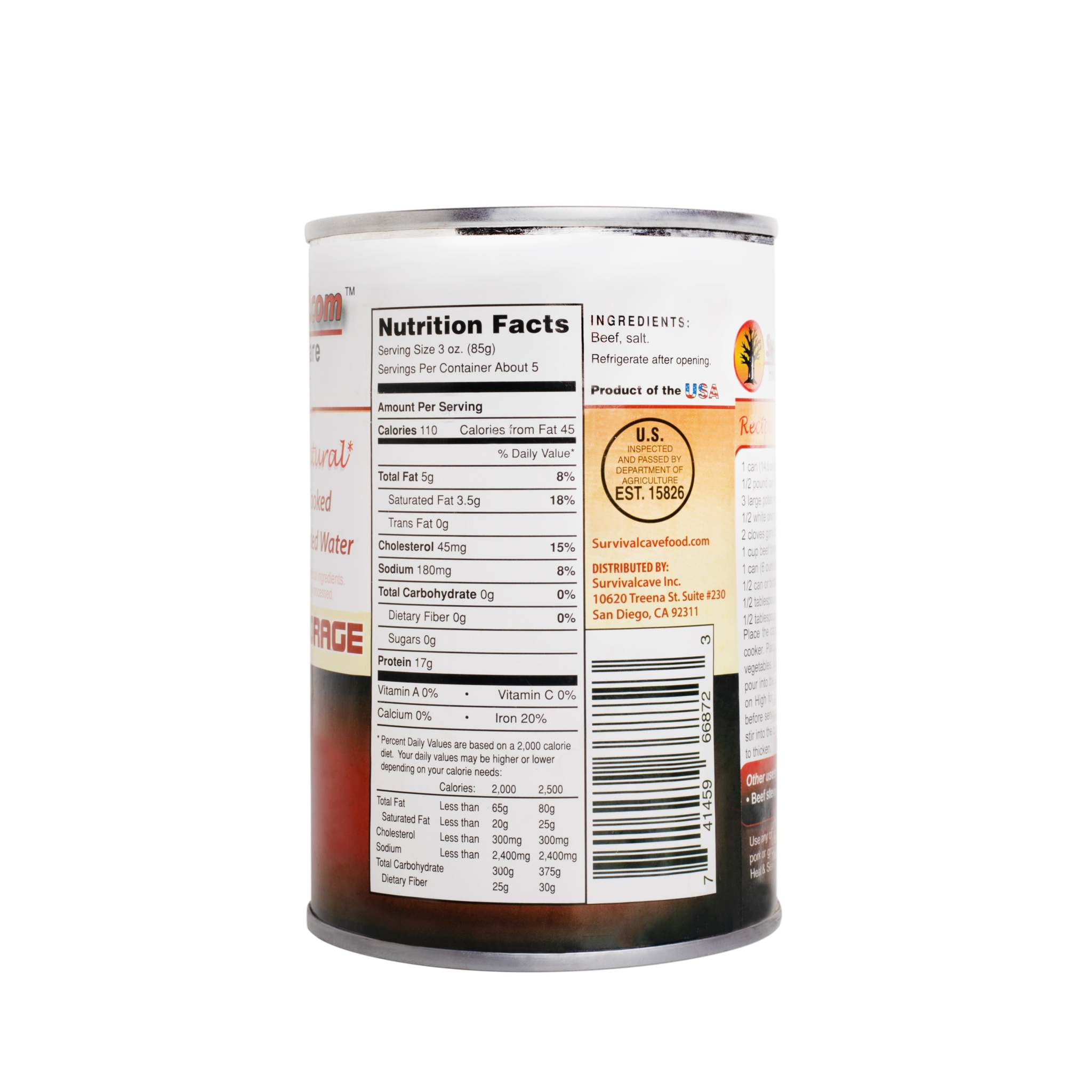Survival Cave Mixed 12-case canned beef chicken turkey pork ready-to-eat meat