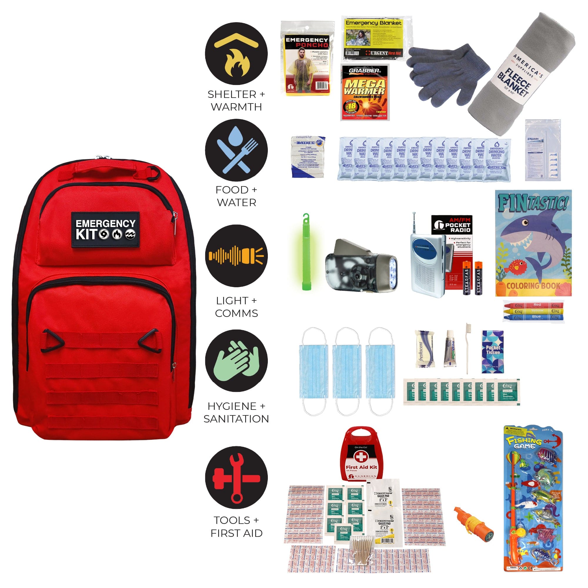 quakekits.com Specialized Kits Children's Emergency Kit | Kid-Friendly Survival Backpack Children's Emergency Kit | Kid-Friendly Survival Backpack