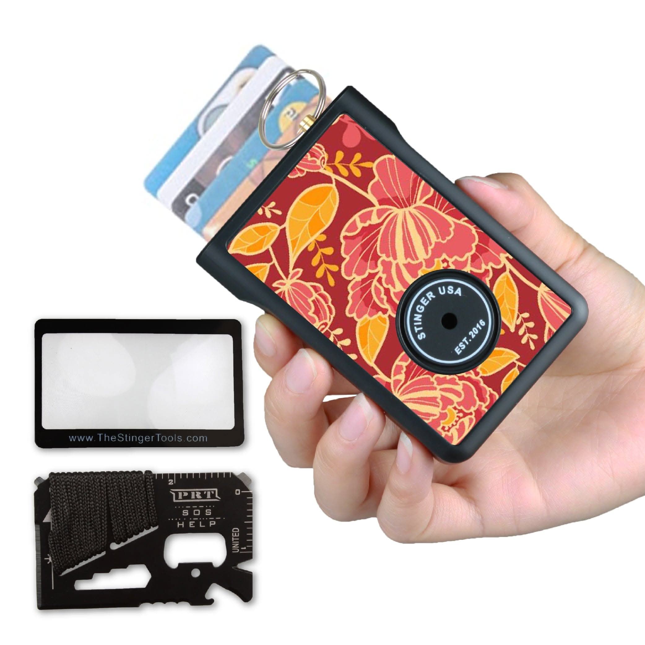 Stinger Survival Tools Emergency Escape Tool Safety Wallet With Personal Alarm Multi Functional Tool (Black Carbon Fiber) Safety Wallet w/ Personal Alarm - Carbon Fiber | Stinger