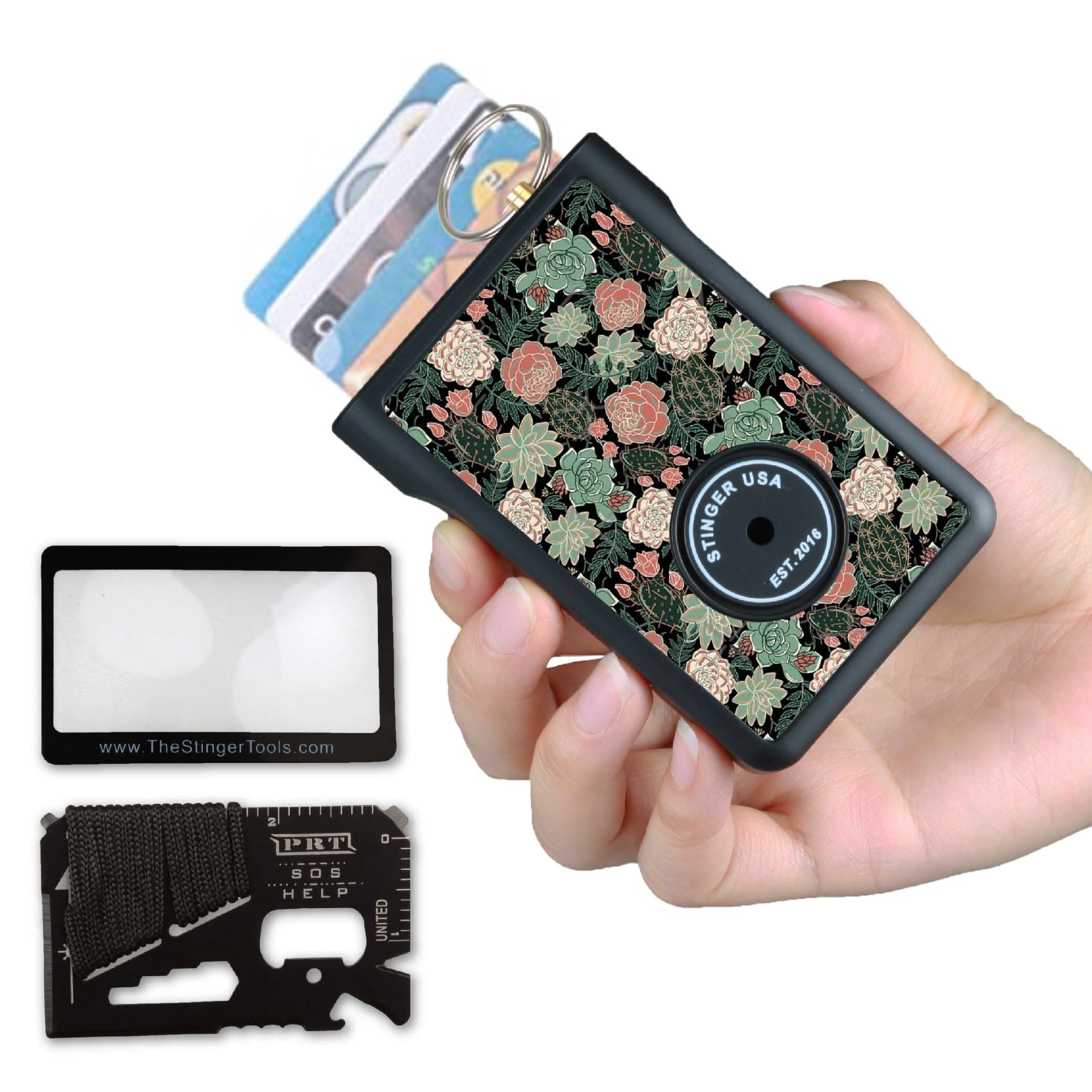 Stinger Survival Tools Emergency Escape Tool Safety Wallet With Personal Alarm Multi Functional Tool (Black Carbon Fiber) Safety Wallet w/ Personal Alarm - Carbon Fiber | Stinger
