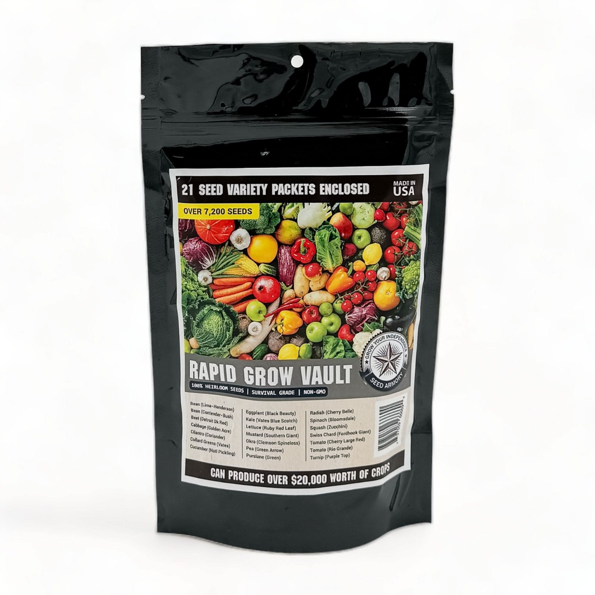 Seed Armory Survival Vaults Rapid Grow Heirloom Seed Vault - 21 Varieties Rapid Grow Heirloom Seed Vault - 21 Varieties | Seed Armory