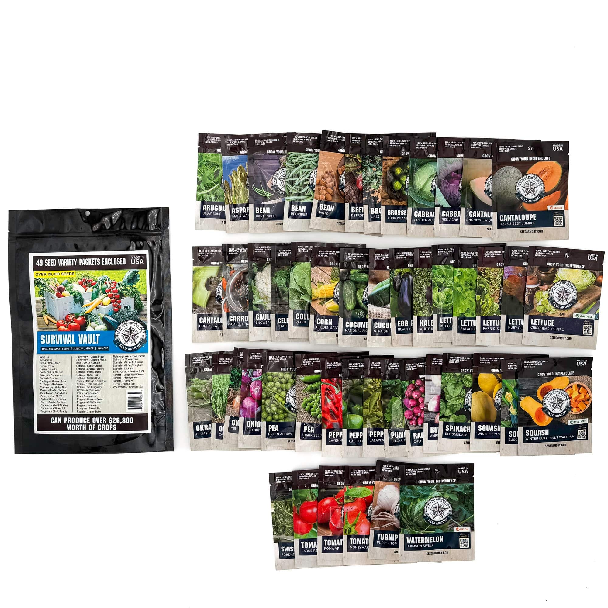 Seed Armory Survival Vaults Survival Heirloom Seed Vault - 49 Varieties Survival Heirloom Seed Vault - 49 Varieties | Seed Armory