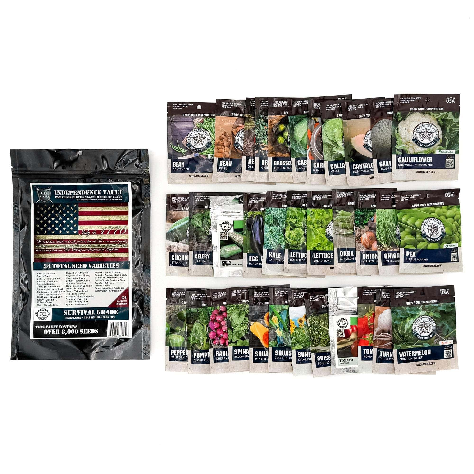 Seed Armory Survival Vaults Independence Super Kit Seed Vault- 62 Varieties Independence Super Kit Seed Vault - 62 Varieties for Survival Growing