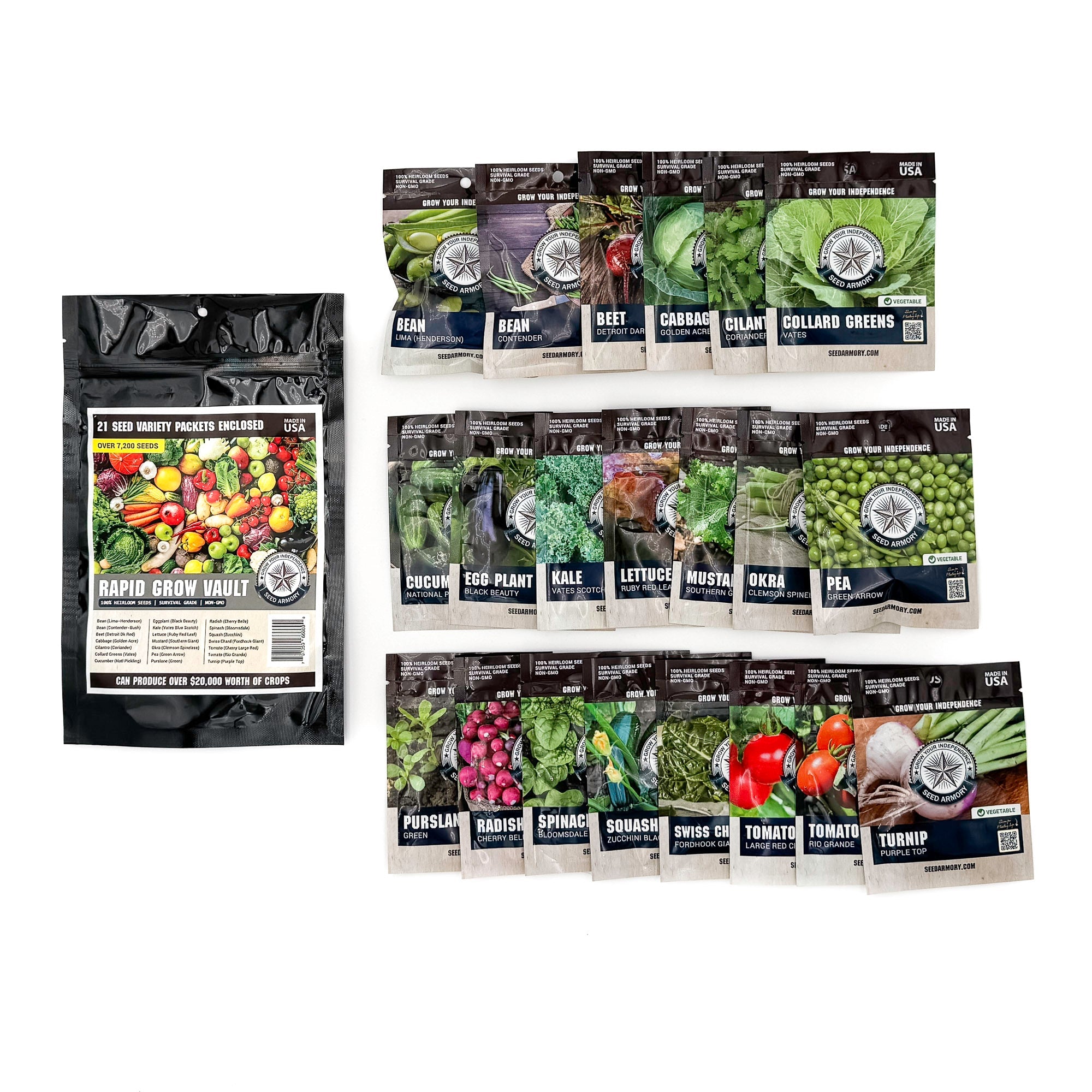 Rapid Grow Heirloom Seed Vault - 21 Varieties