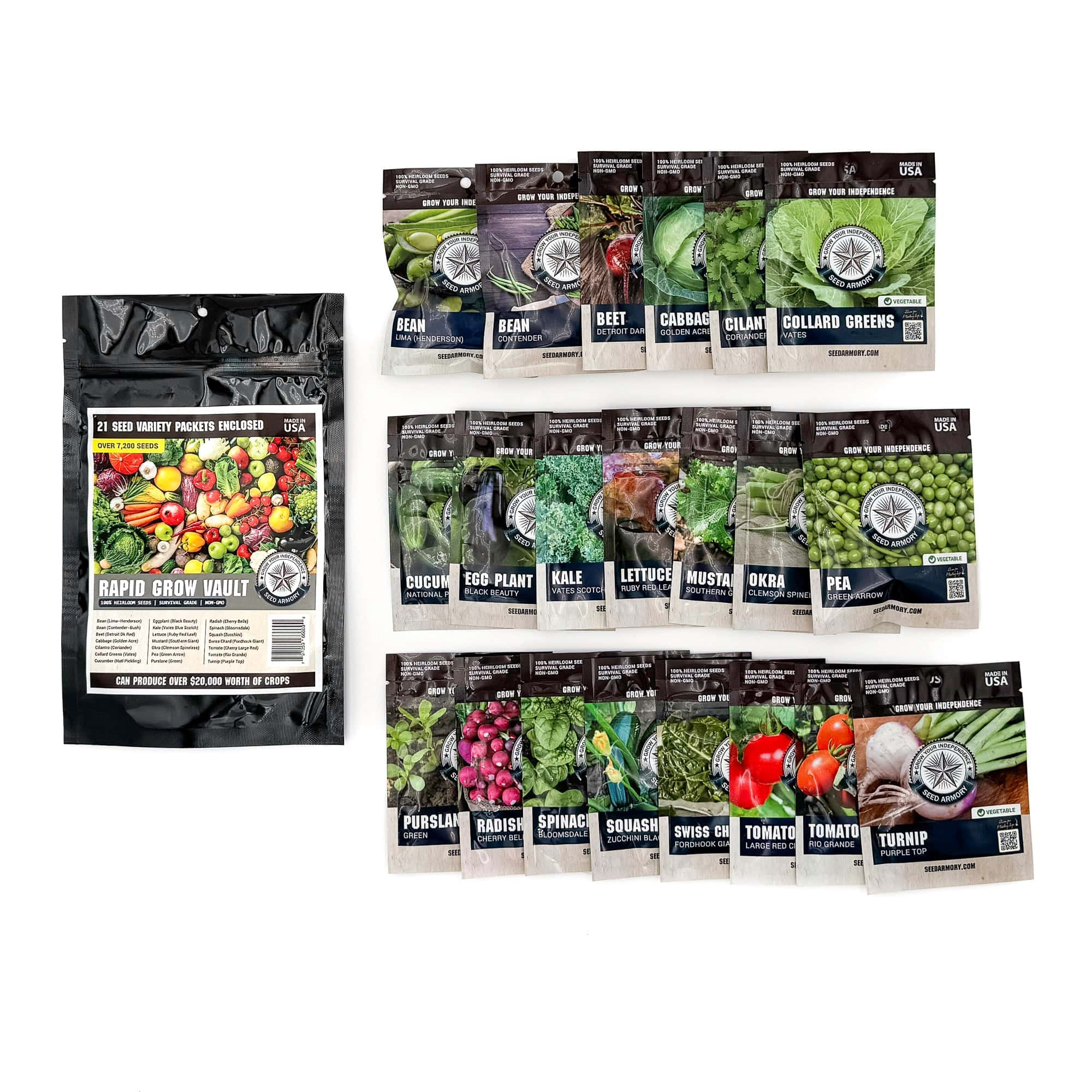 Seed Armory Survival Vaults Rapid Grow Heirloom Seed Vault - 21 Varieties Rapid Grow Heirloom Seed Vault - 21 Varieties | Seed Armory