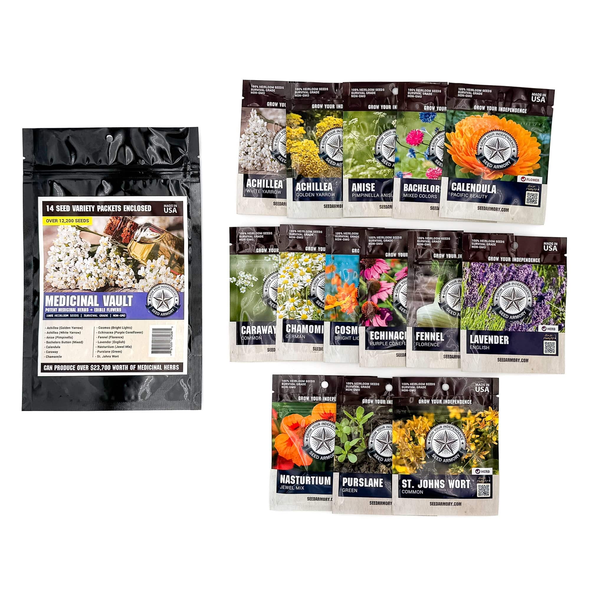 Seed Armory Herb Seeds Medicinal Survival Seed Vault - 14 Varieties Medicinal Survival Seed Vault - 14 Varieties | Seed Armory