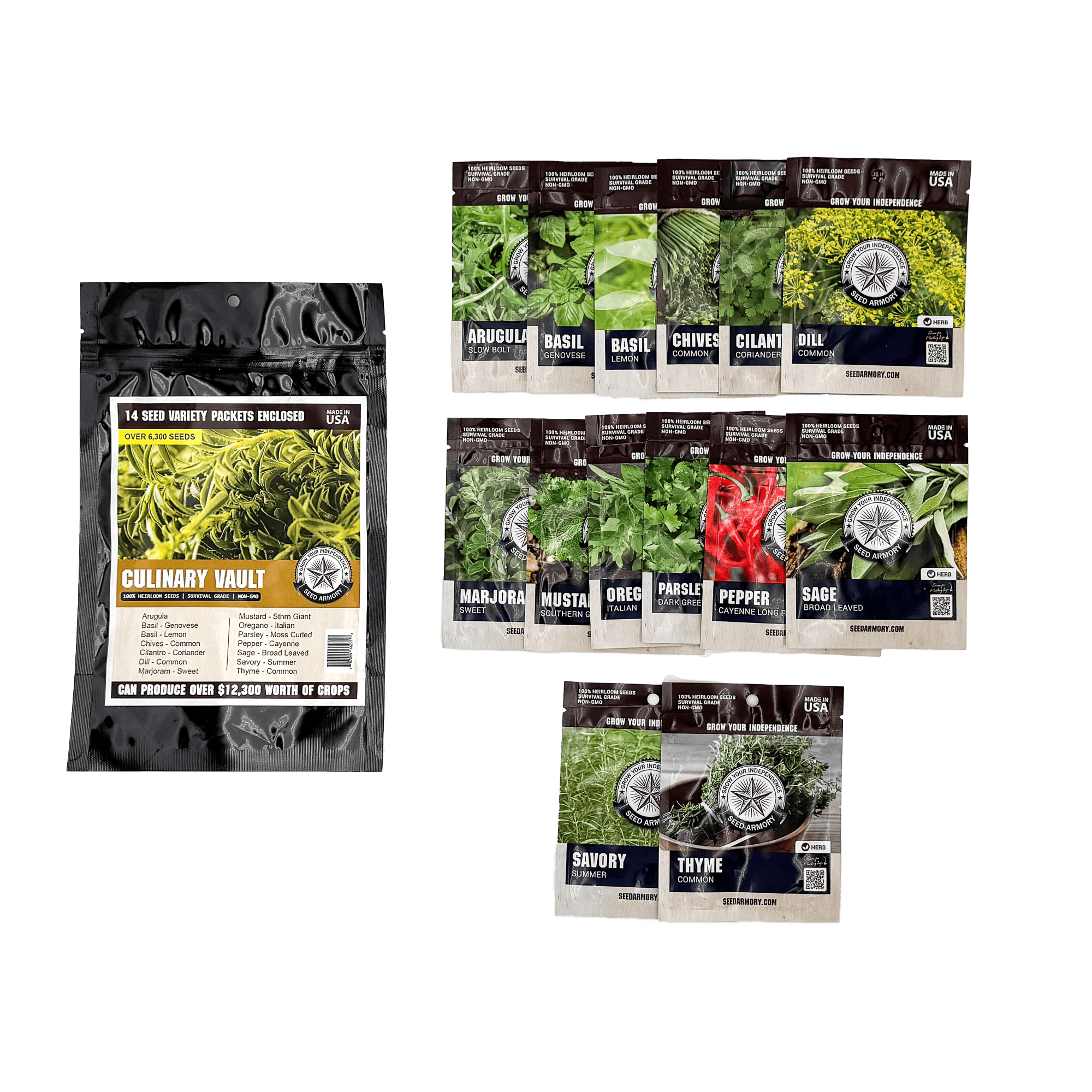 Seed Armory Survival Vaults Culinary Vault Seeds - 14 Varieties Culinary Vault Seeds - 14 Varieties | Seed Armory