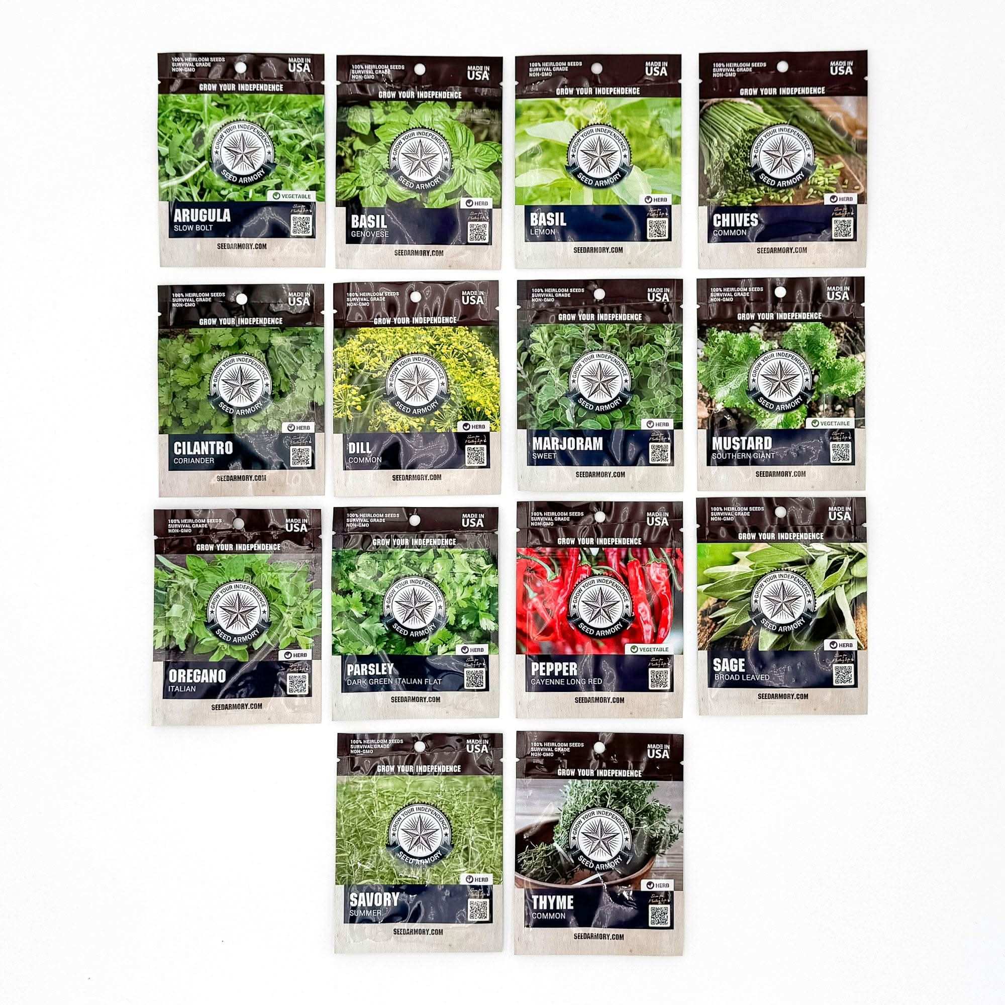 Seed Armory Survival Vaults Culinary Vault Seeds - 14 Varieties Culinary Vault Seeds - 14 Varieties | Seed Armory