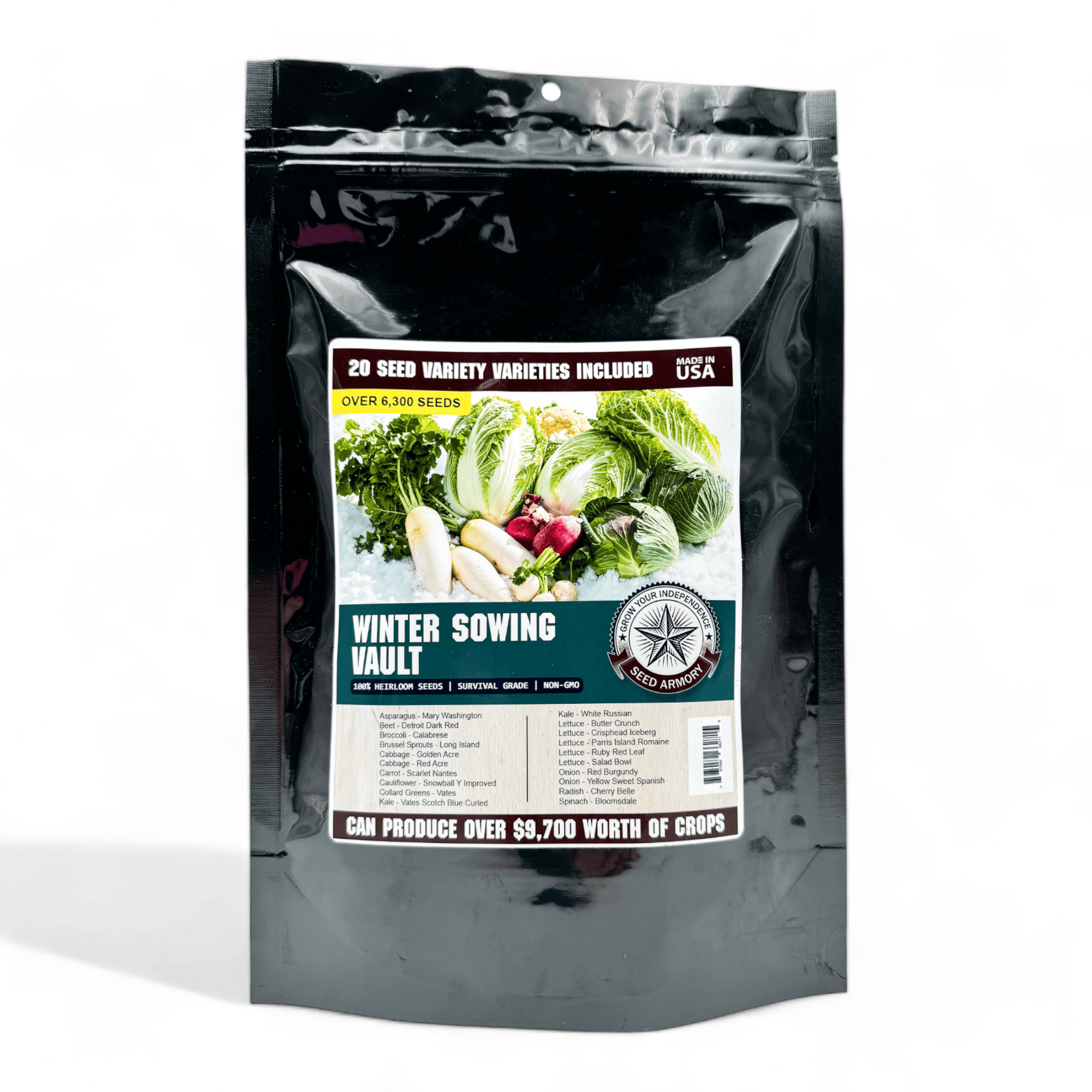 Seed Armory Survival Vaults Winter Sowing Vault - 20 Non-GMO Heirloom Seed Varieties Winter Sowing Vault - 20 Heirloom Varieties | Seed Armory