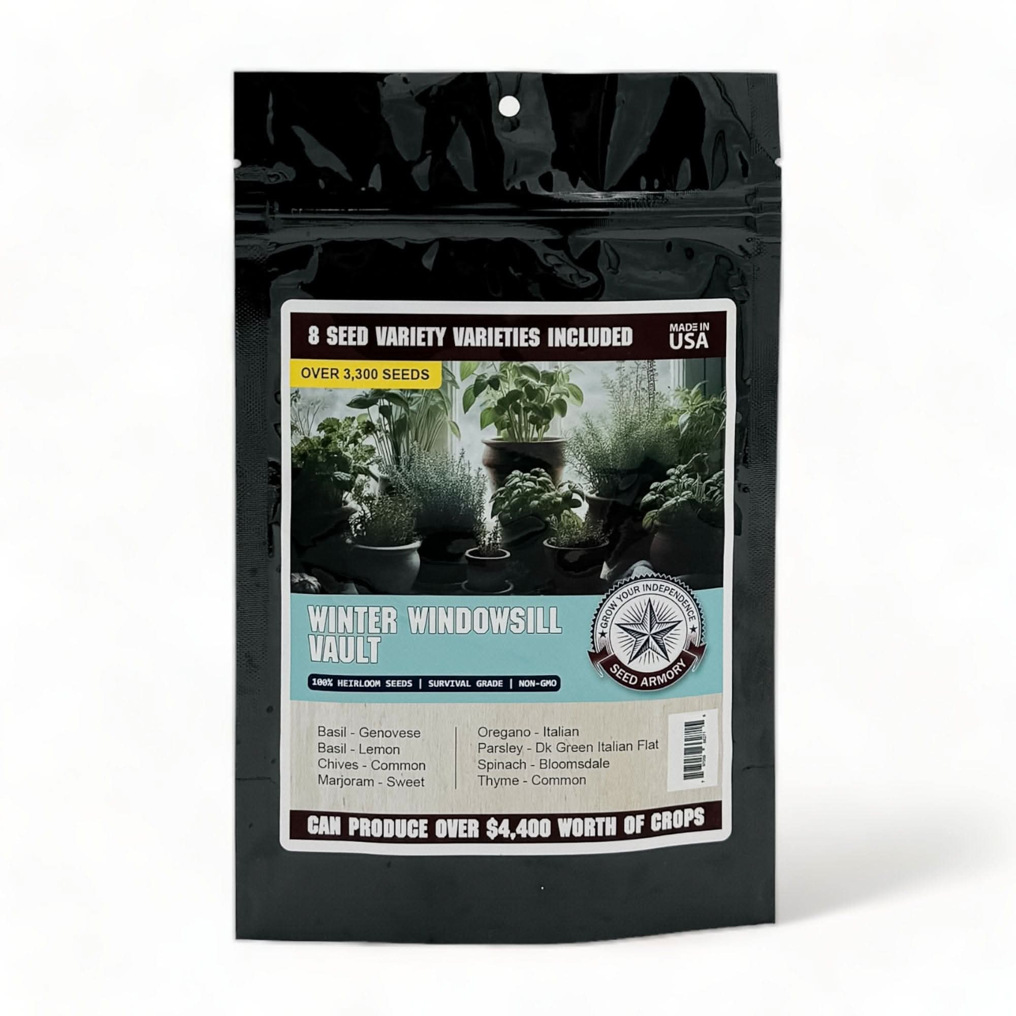 Seed Armory Herb Seeds Winter Windowsill Vault - 8 Heirloom Seed Herb Varieties Winter Windowsill Vault - 8 Herb Varieties | Seed Armory