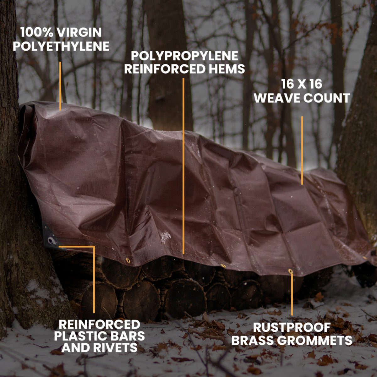 6' x 8' Super Heavy Duty Poly Tarp extra-reinforced mold resistant and odorless