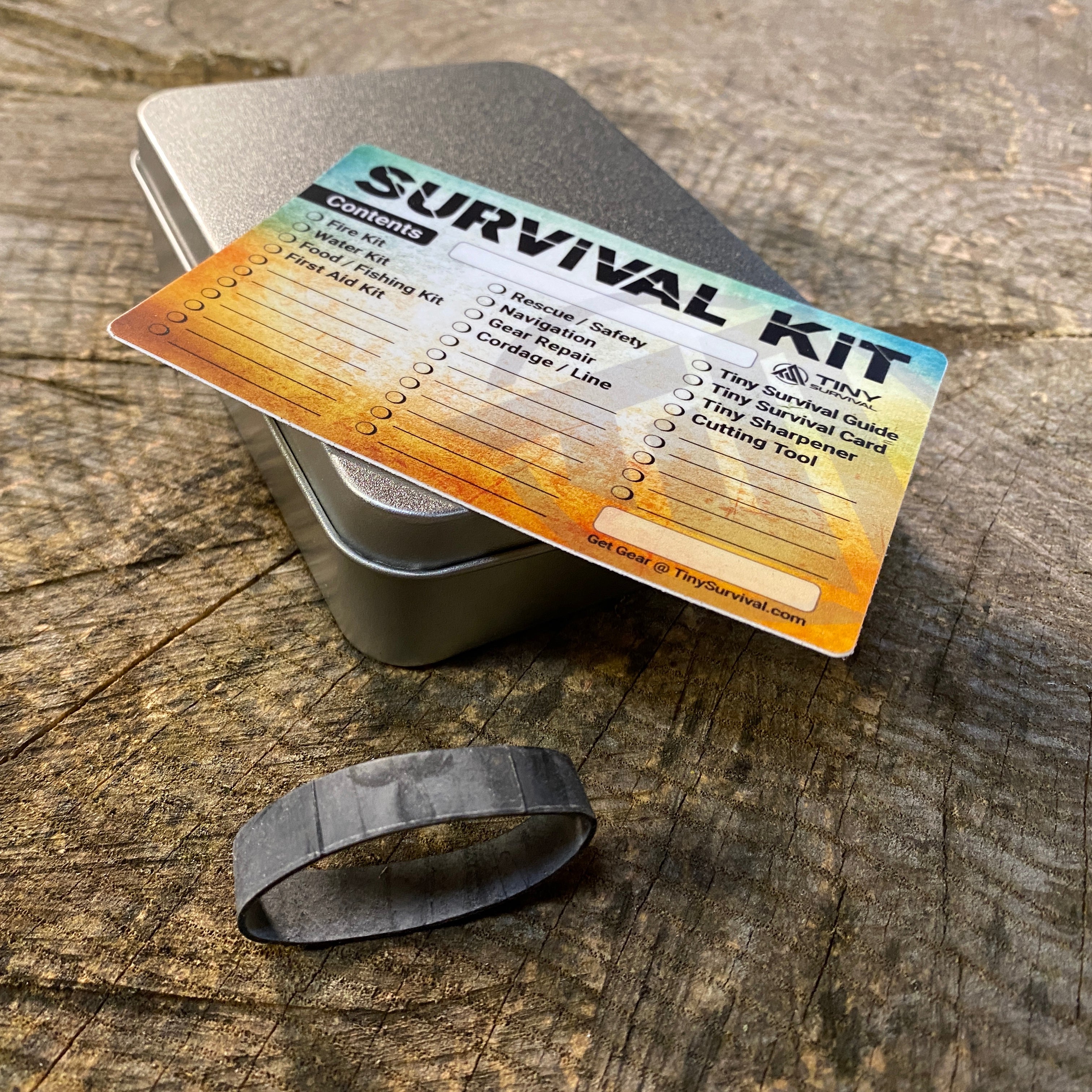 Tiny Survival Tin Kit: Rectangle - LARGE (13.3 c.i.)