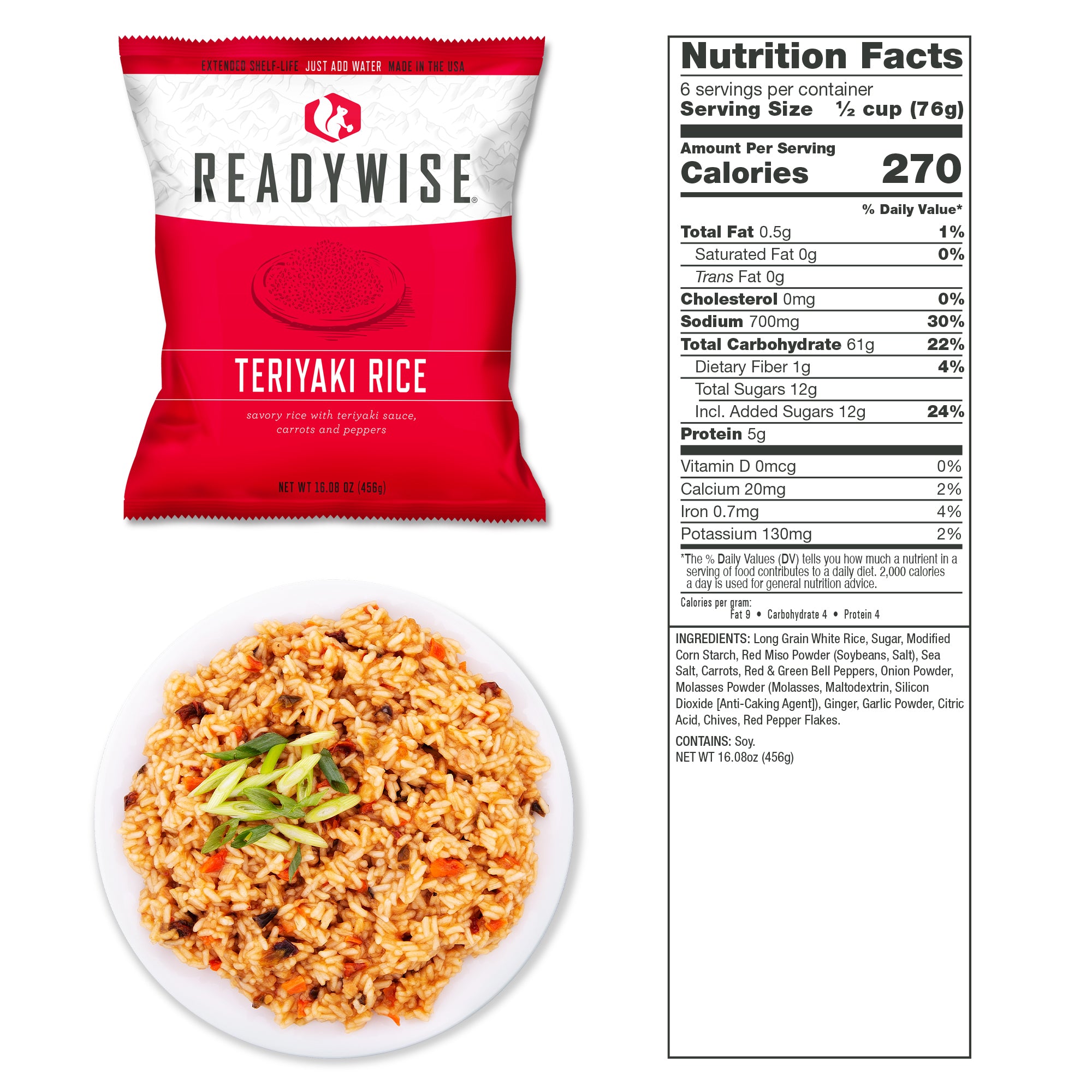 ReadyWise 60 Serving Entrée Only Grab and Go Food Kit