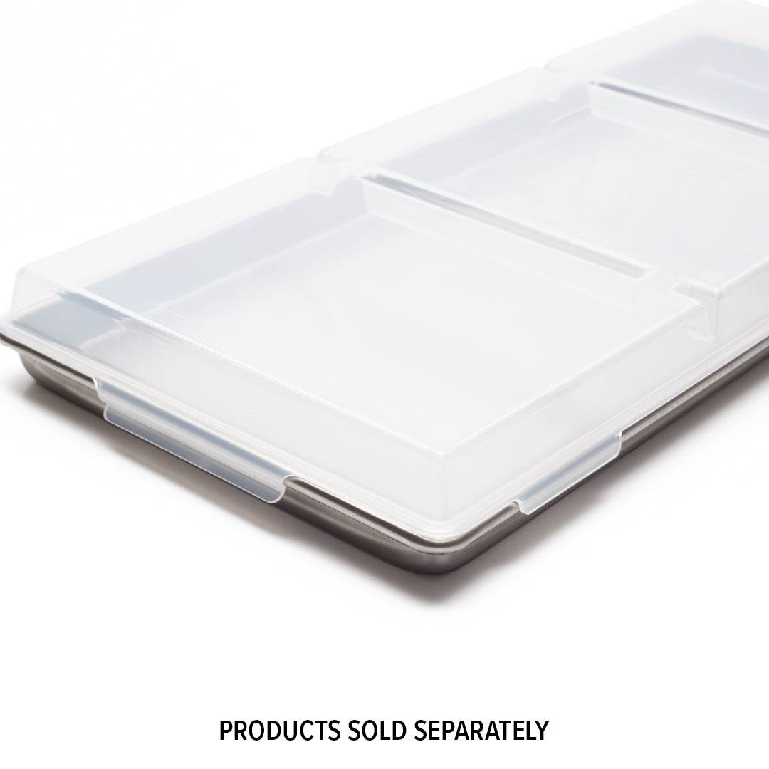 Set of 5 medium tray lids for Harvest Right freeze dryer trays, BPA-free polypropylene, snap-on design, airtight seal for food storage.