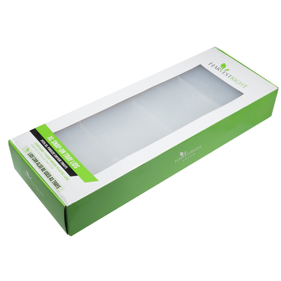 Set of 7 Tray Lids X-Large for Harvest Right freeze dryer trays, durable polypropylene, secure snap-on fit, ideal for stacking and storage