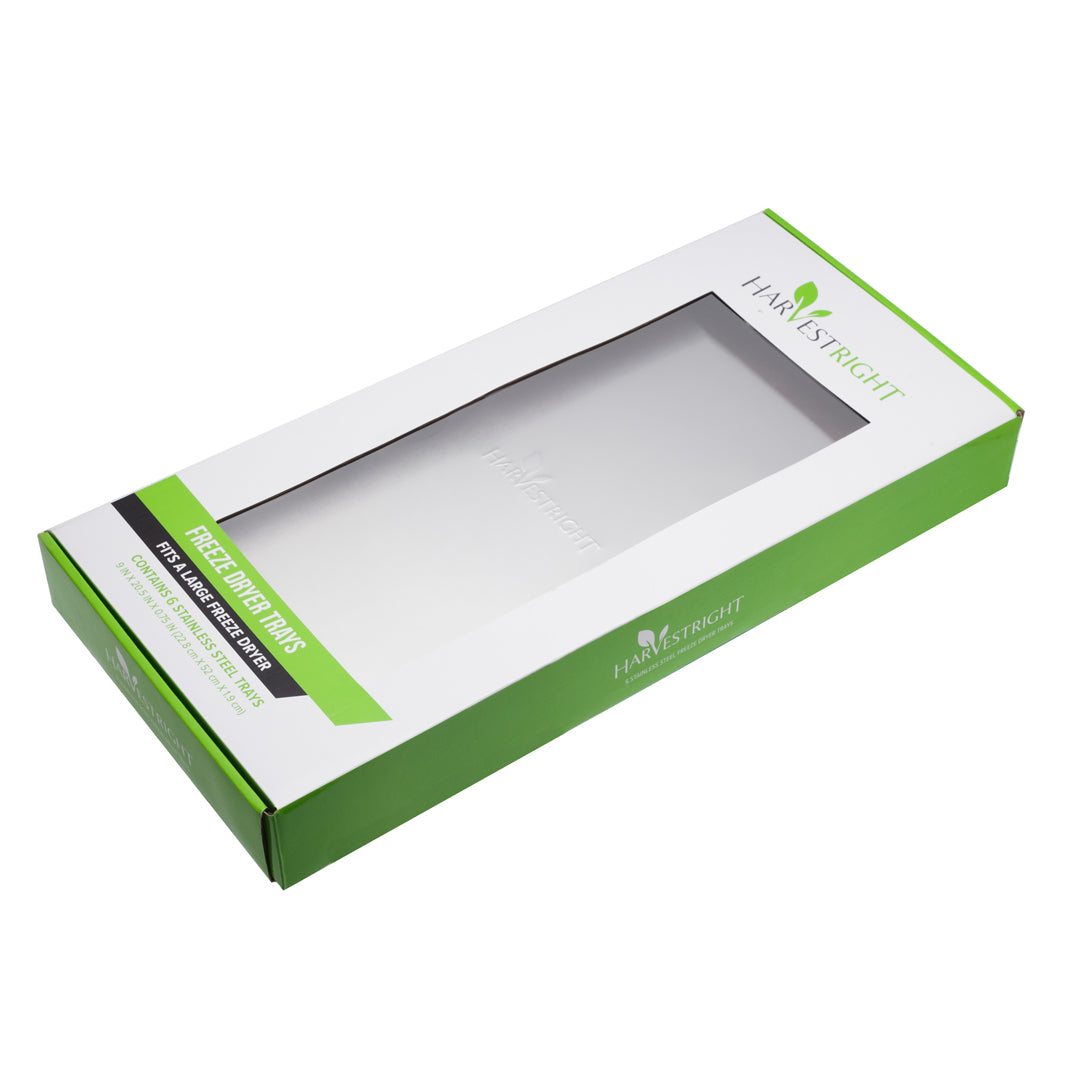 Set of 6 large stainless steel freeze dryer trays 9x20.5 inches