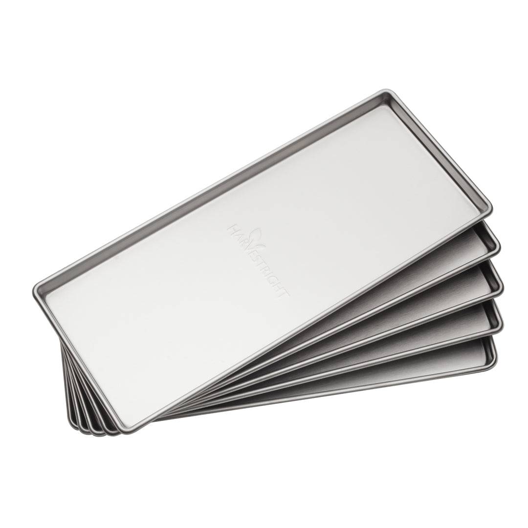 Set of 5 medium freeze dryer trays stainless steel 7.5x18 inches