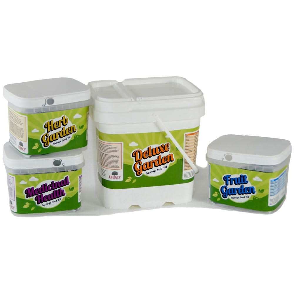 Ultimate Seeds Kit with 55+ non-GMO fruit, herb, medicinal, and vegetable seeds in resealable storage packaging