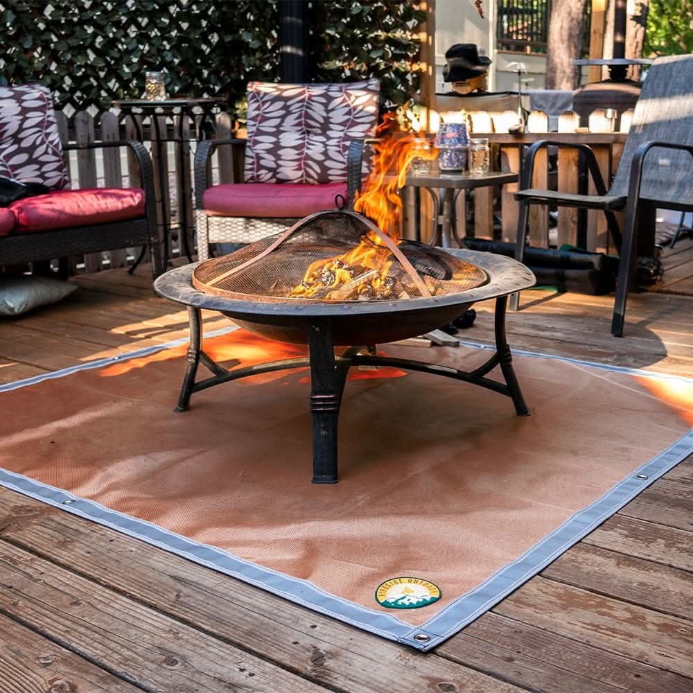 Fireside Outdoor Pop-Up Pit Accessories Ember Mat - Protect The Ground From Popping Embers or Dripping Grease Ground Ember Mat - Protect Ground from Embers & Grease | Fireside Outdoor