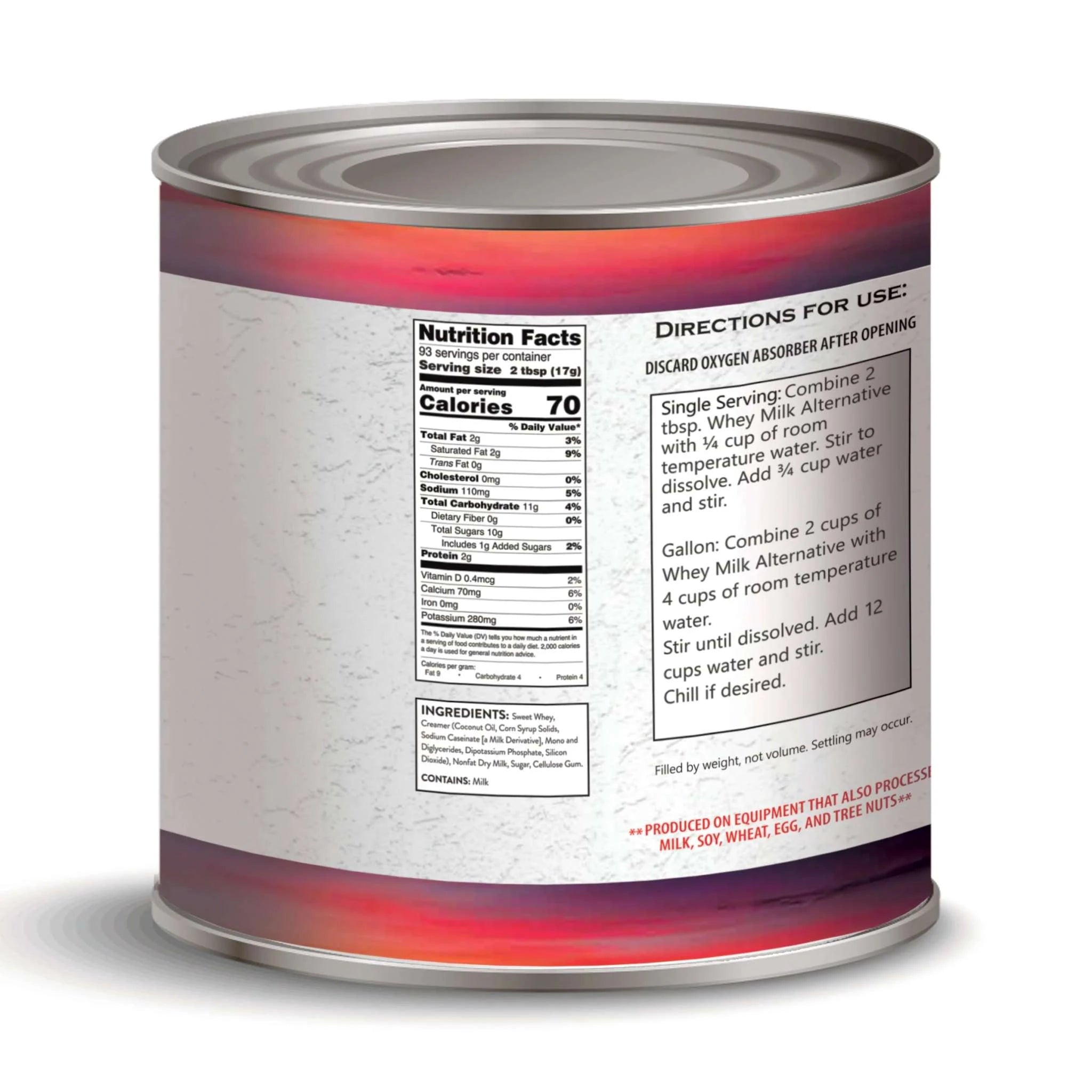 Freeze-Dried Whey Milk Alternative, #10 Can
